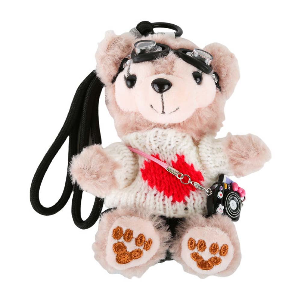 Bag Pendant Pilot Bear Keychain Stuffed Animal Plush Bear Dolls  Decoration