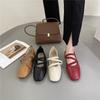 Мода 2024 года, новые балетки на плоской подошве, женские удобные кожаные туфли, женские роскошные туфли Мэри Джейн с квадратным носком и тонким ремешком, повседневная обувь в стиле ретро
