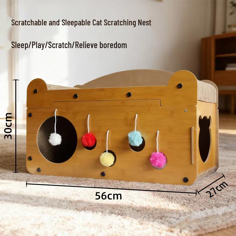 Multifunctional Cat Tree & Scratching Board with Nest and Toy