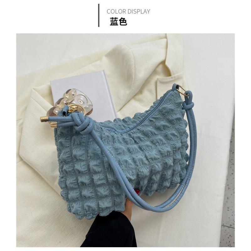 Маленькая свежая сумка-пузырь женская мягкая плиссированная сумка подмышку для девушки модная трендовая сумка на плечо простая сумочка