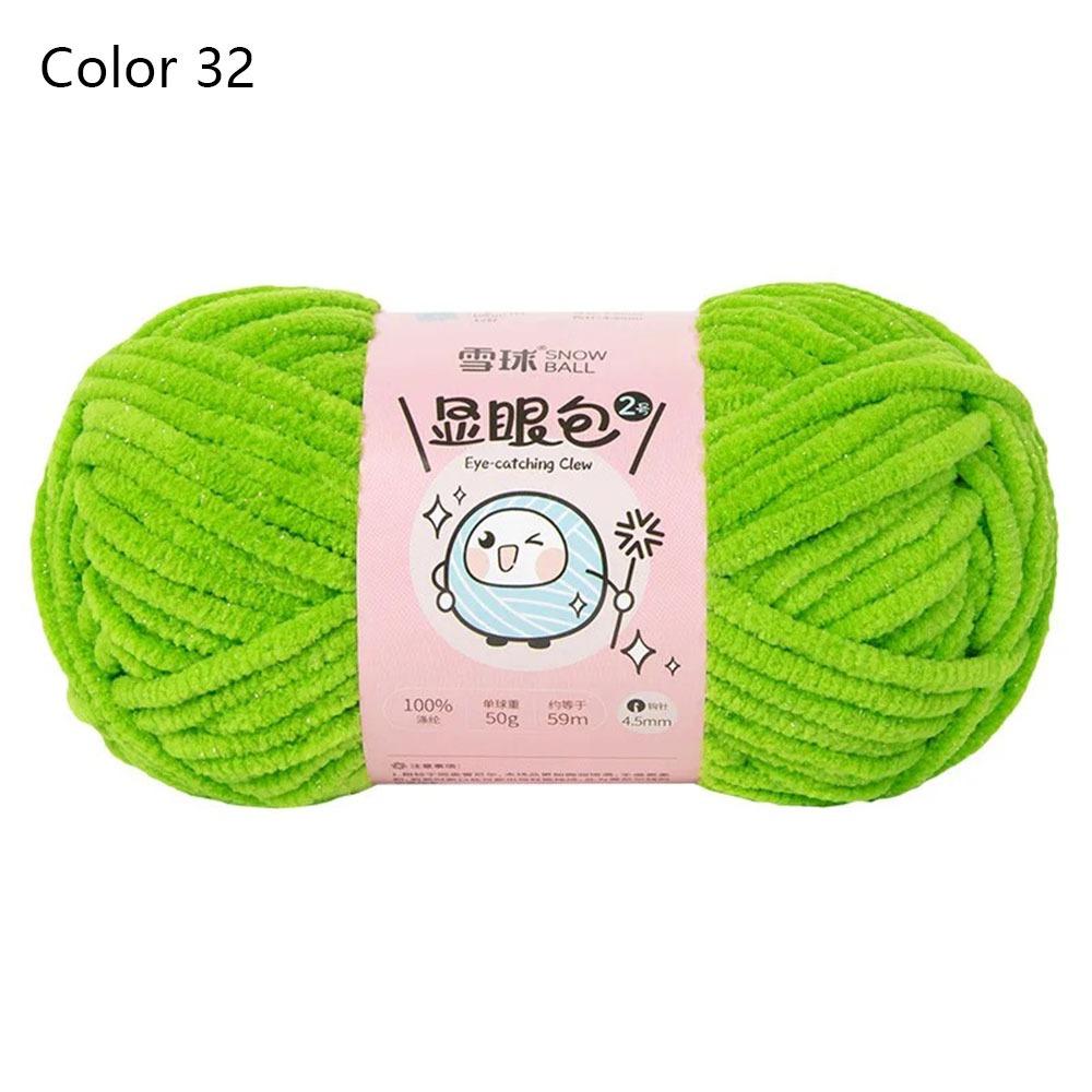 1Roll 4.5mm 59M Chenille Yarn 50g/Ball Chunky Knitting Yarn New Ice Yarn for Crafting Plush Toys