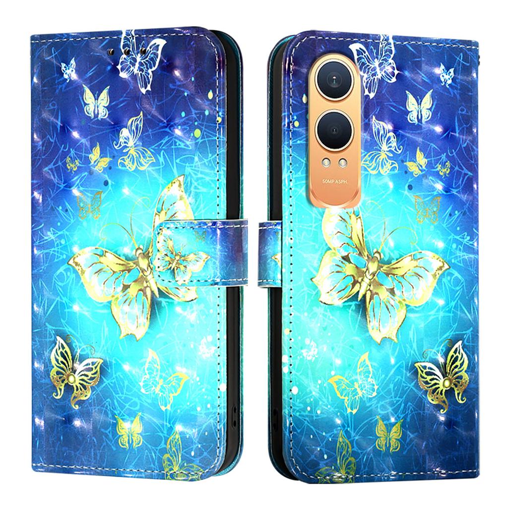 For OnePlus Nord CE4 Lite 5G Leather Case Pattern Printing Wallet Stand Mobile Cover with Strap