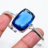 Браслет-манжета из серебра 925 пробы с драгоценным камнем London Blue Topaz, регулируемый