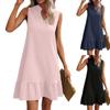 Summer Solid Ruffle Ruffle Solid Color Dress