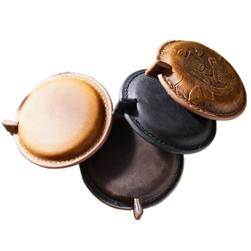 Vintage Pull Ruler Genuine Leather Sewing Tools Practical Roll Tape Measure Women