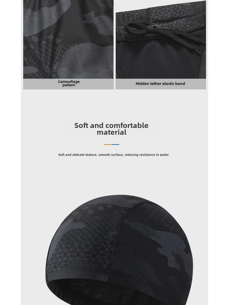 Men's Camouflage Anti-Embarrassment Swim Trunks: Breathable, Large Size, Loose-Fit Boxer Shorts