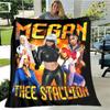 Пледы с принтами рэперши Megan Thee Stallion Теплые фланелевые пледы Мягкое и удобное одеяло постельные принадлежности Подарок на день рождения