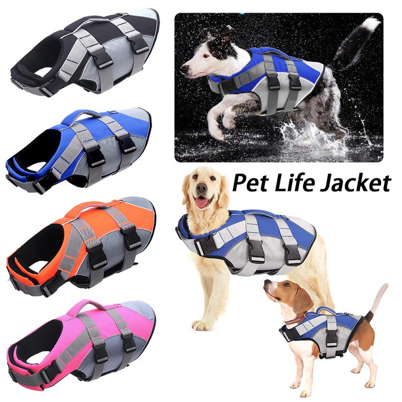 Спасательный жилет для домашних животных, летний поплавок для собак, светоотражающая полоса, спасательный регулируемый, непромокаемый спасательный жилет для домашних животных