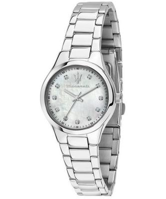 Часы женские Attrazione Crystal Accents из нержавеющей стали с перламутровым циферблатом, кварцевые R8853151504