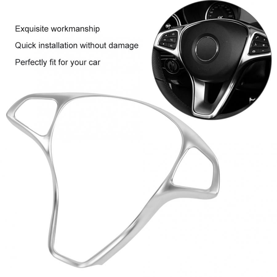 Накладка на кнопку рулевого колеса для Mercedes Benz Vito W447, серебристая, хромированная, ABS 2014 2015 2016 2017, салон автомобиля