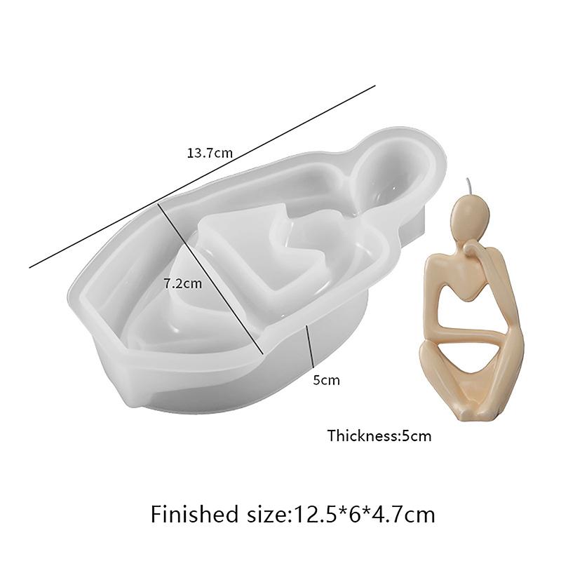 Скандинавское искусство, абстрактная статуя мыслителя, силиконовая форма, современная полимерная форма ручной работы