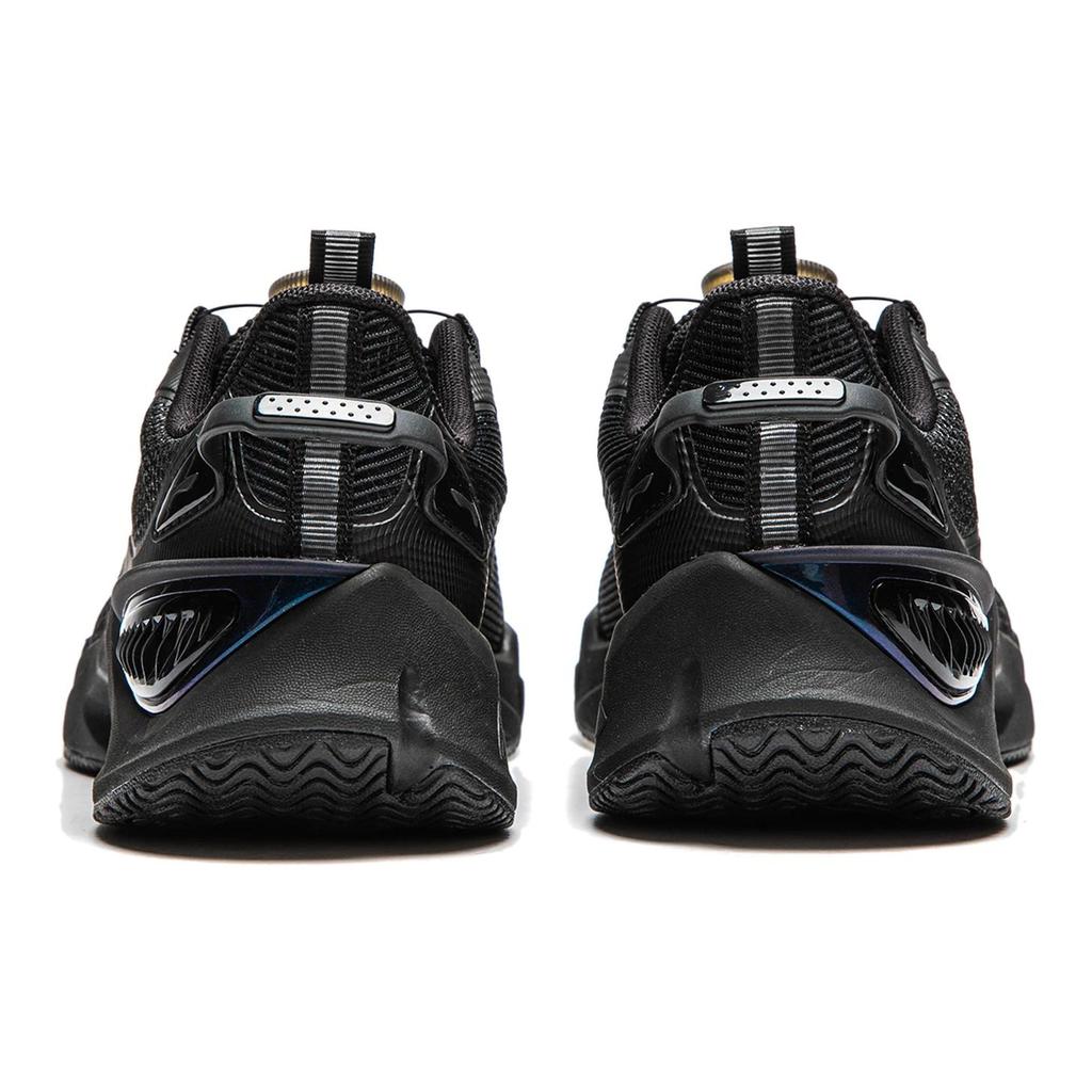 Li Ning Youth Qiang Yue V2 Удобная модная нескользящая амортизирующая износостойкая повседневная обувь Детская повседневная обувь черного цвета YKCU046-5