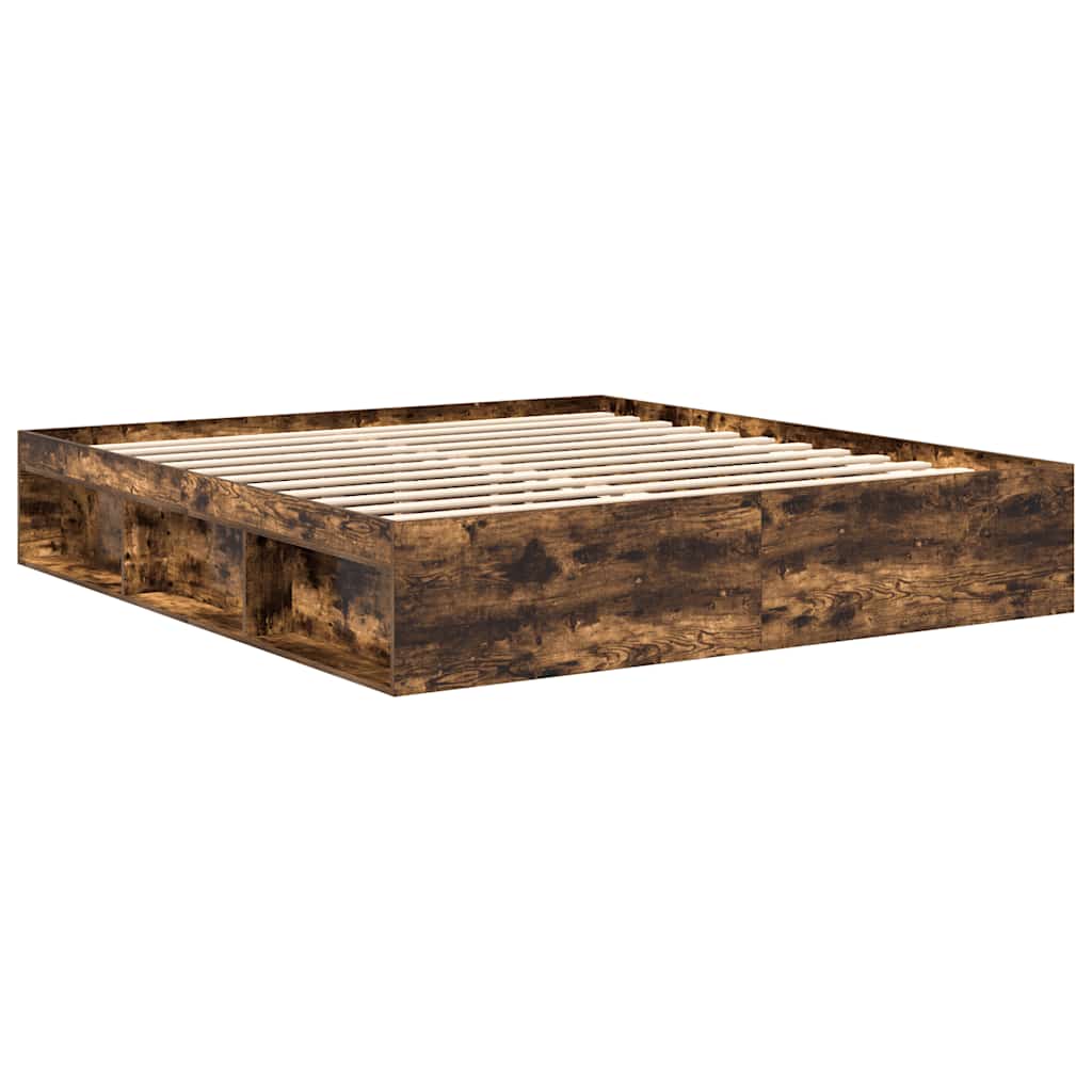 Bed Frame Smoked Oak 180x200 cm