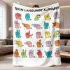 2026 New Arrival Flannel Blanket Cozy Flannel Shawl Blanket, Modern Sign Language Print Versatile for All Seasons, Suitable for Sofa, Napping, Travel,