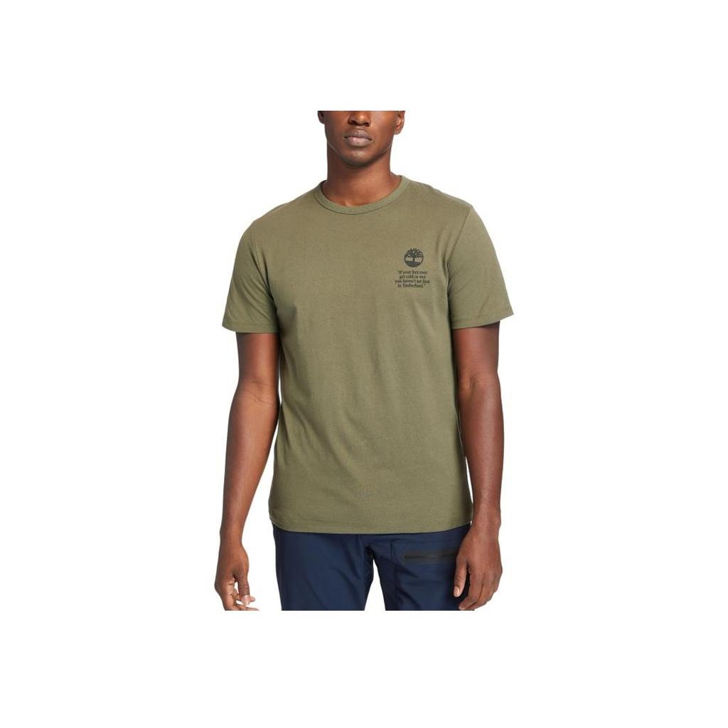 Timberland Round Neck Casual Sports Letter Print Short Sleeve T-Shirt Men Tops Green A2534-A58