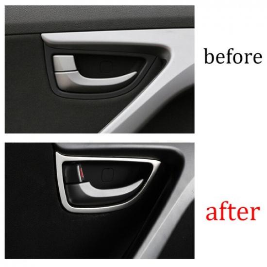 Титановый Серебристый Декоративная Накладка на Внутреннюю Ручку Двери 4 ШТ. Для Hyundai Elantra 2011-2016