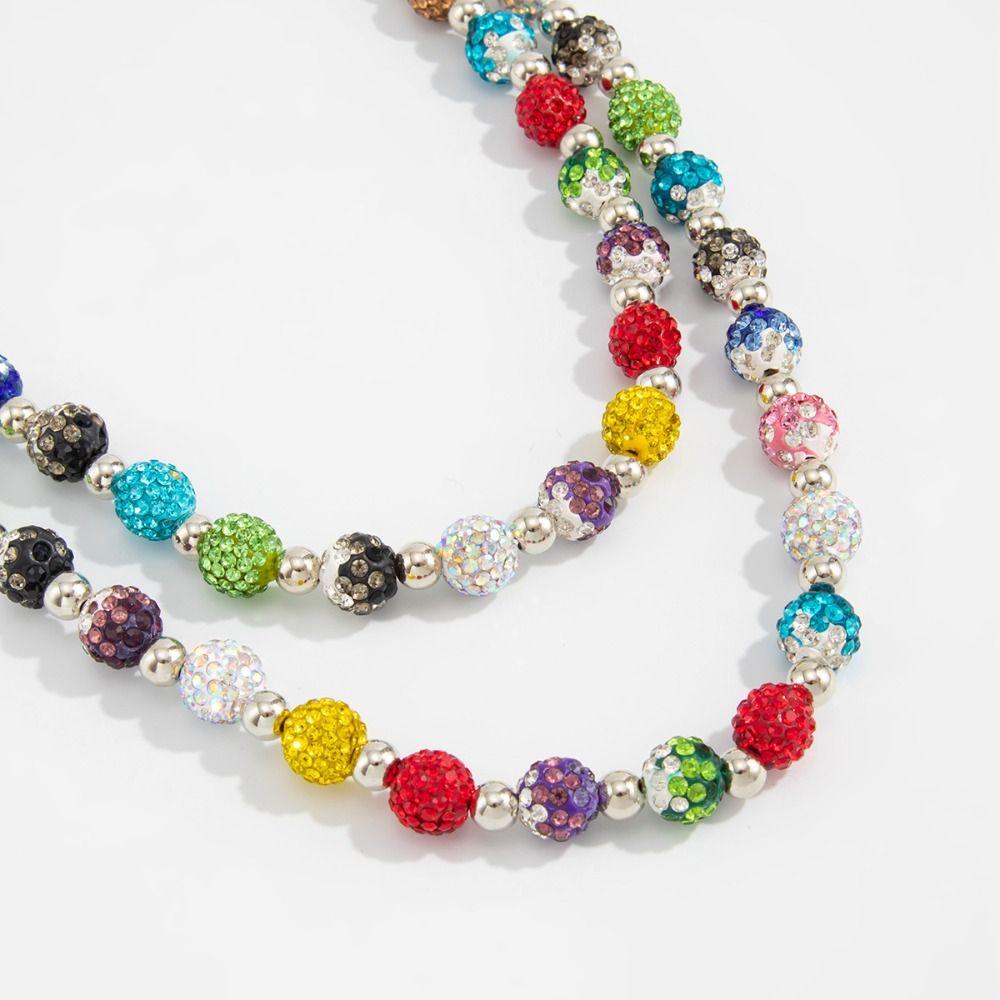 Gothic Colorful Rhinestone Bead Waist Chain Jeans Chain Pants Chain Goth Punk Belt Chain Female