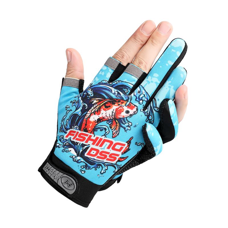 Спорт на открытом воздухе с бархатными перчатками для рыбалки с тремя пальцами, дышащие и нескользящие, перчатки для морской рыбалки и ловли рыбы