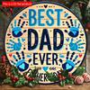 2d Flat 20*20cm Room Decoration of "Best Dad Ever" Round Wooden Sign, Rustic Wood Exterior Wall Art, Durable Woodden, Suitable for Home And Office