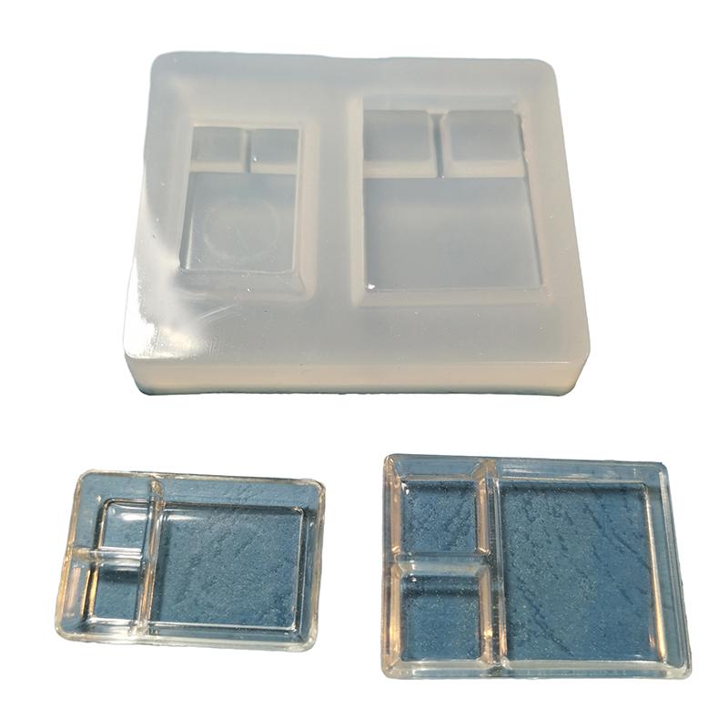 Мини-форма 1:12 миниатюрных кукольных тарелок, ланч-боксов, подносов, силиконовых форм для кукольных домиков с каплями УФ-клея(Только плесень)