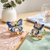 Rhinestone Scarf Ring Enamel Butterfly Ring, Sparkling Slide Shape Clip Retro Elegant Wrap Holder for Women Neckerchiefs Scarves Shirts Vintage Style