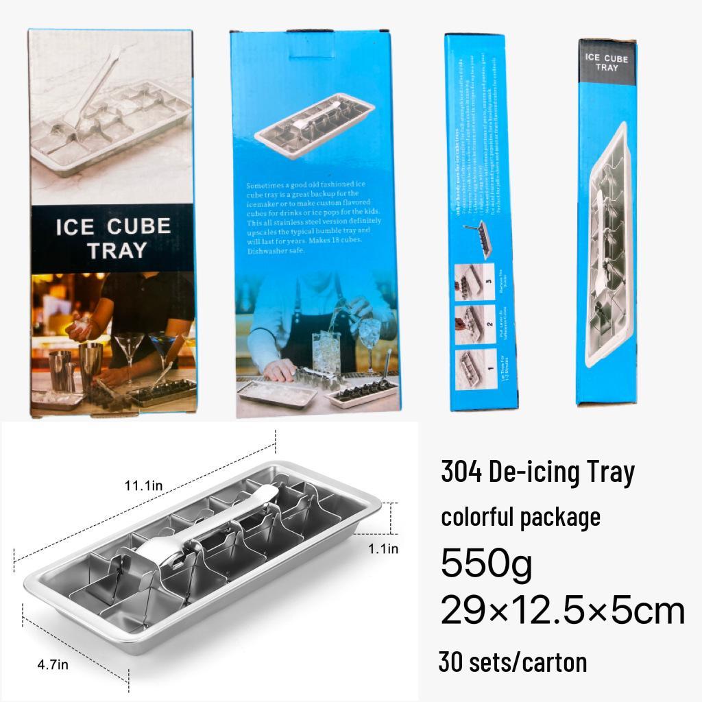 304 Stainless Steel Ice Tray - DIY Ice Cube Mold for Fast Ice Removal