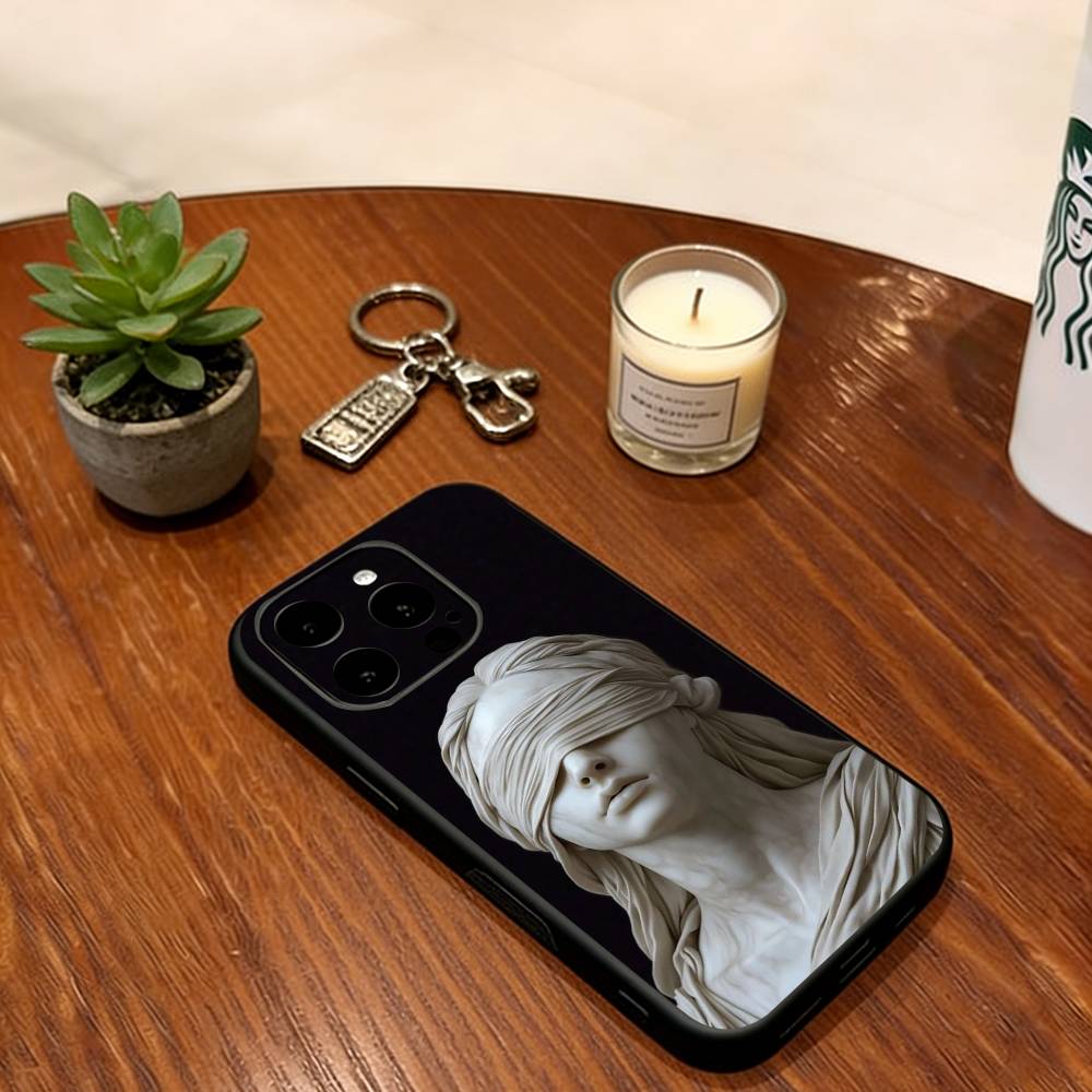 Темная Готическая Святая Чехол для Телефона Для iPhone 17, 16, 15, 14, 13, 12, 11 Plus, Pro Max, Другие Мягкое Черное Покрытие