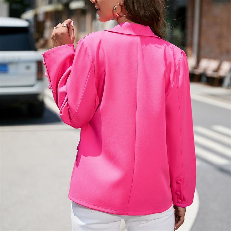 Маленький костюм женская одежда длинный рукав новый отложной воротник однотонная куртка