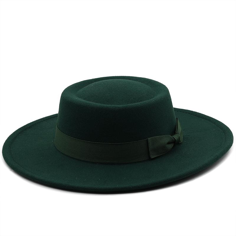 Новая шляпа Федора с широкими полями 8,5 см, джазовая шляпа, женская и мужская классическая фетровая шляпа-панама, однотонная британская фетровая шляпа, женская фетровая шляпа