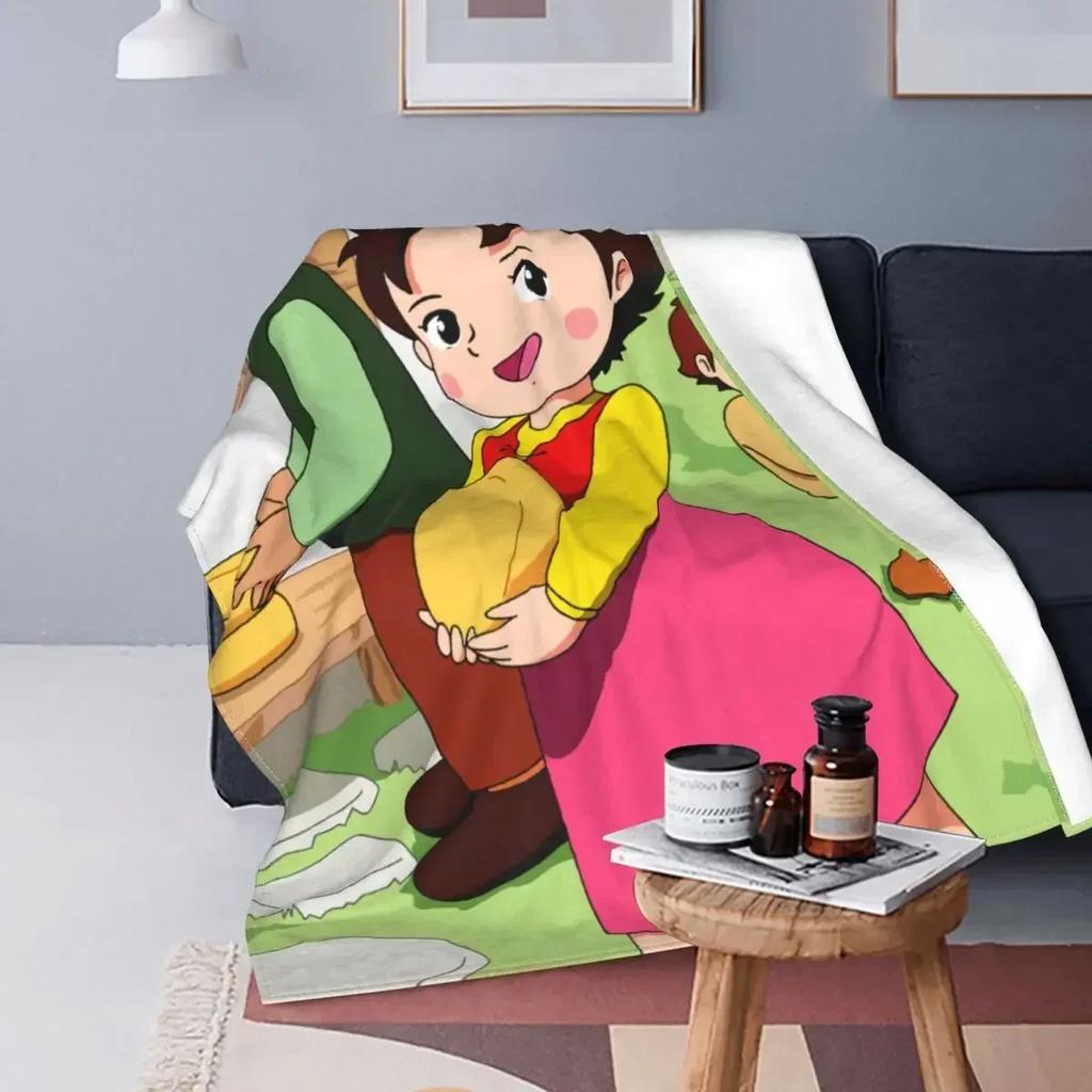 Heidi The Girl From The Alps Blanket Soft Fleece Autumn Warm Flannel Animc Comic Cartoon Throw Blankets for Sofa Bedding Quilt