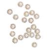 20 Pieces Faux Pearl Buttons Rhinestone Embellishments Flatback for DIY 12mm