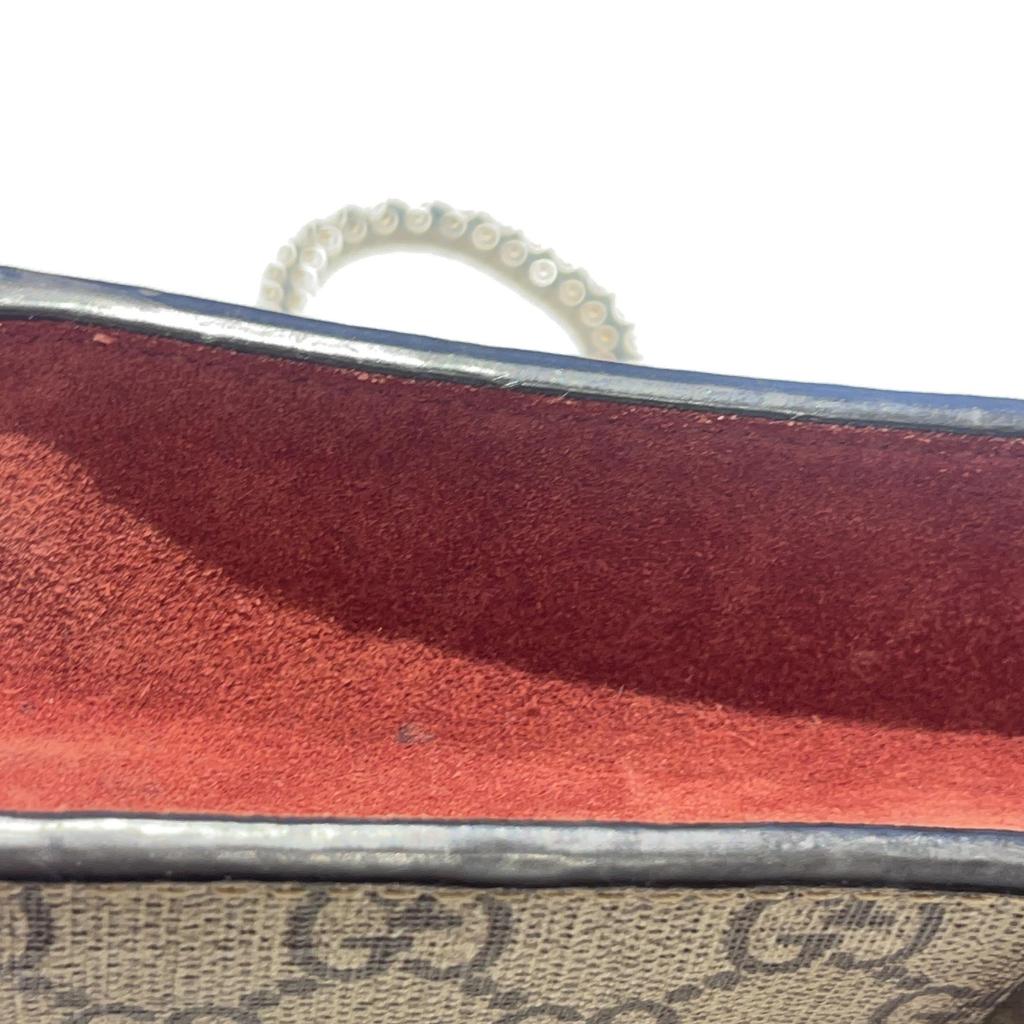 [Pre-Owned] Dionysus GG Blooms Tiger Head Buckle Logo Camellia Print Chain Canvas And Leather Crossbody Bag - Good #1VN2J6V