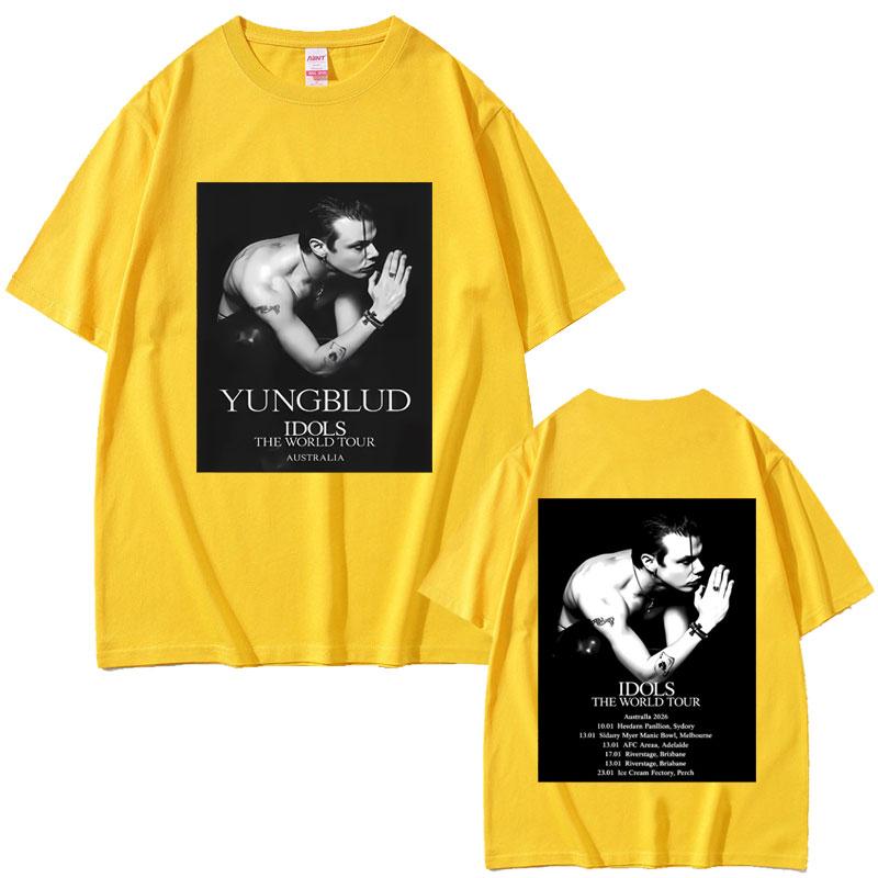 Yungblud Idols World Tour 2026 Tshirt Unisex Women Casual Vintage Oversized Tee Shirt Male Hip Hop Fashion Gothic Rock T Shirts