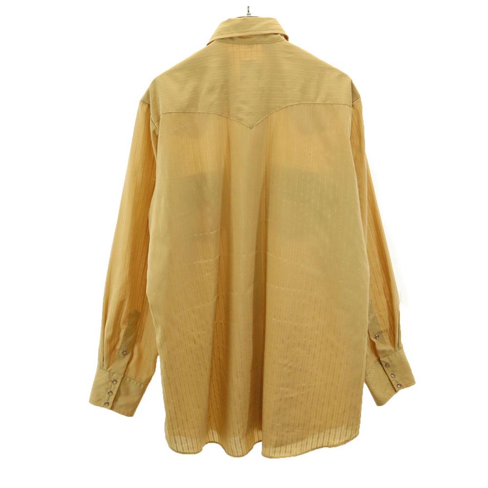 Miller Винтажная рубашка в полоску с длинным рукавом в западном стиле 70-х годов, сделано в США, 17-35, мужская, б/у