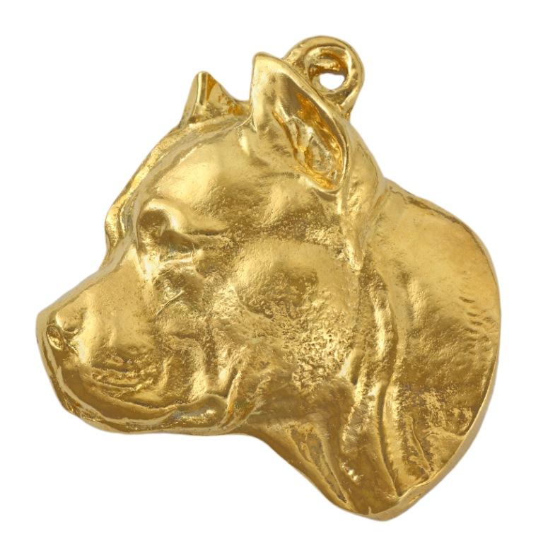 American Staffordshire Terrier, Amstaff II - necklace with a dog in a gift box, gold-plated pendant for a dog lover, striking jewelry by Art-Dog