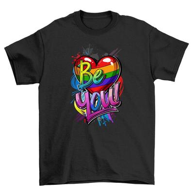 Be You Proud Pride63 Rainbow Heart T Shirt Celebrate Your Colors In Styl