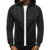 New Men's Casual Sweatshirt Zipper Hooded Sweatshirt Jacket Men's Patchwork Cardigan