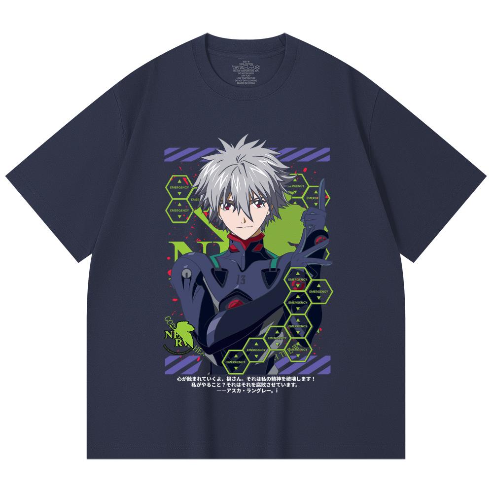 Хлопковая футболка унисекс плотностью 230 г/м² из 100% хлопка с принтом Evangelion V5 Kagoru