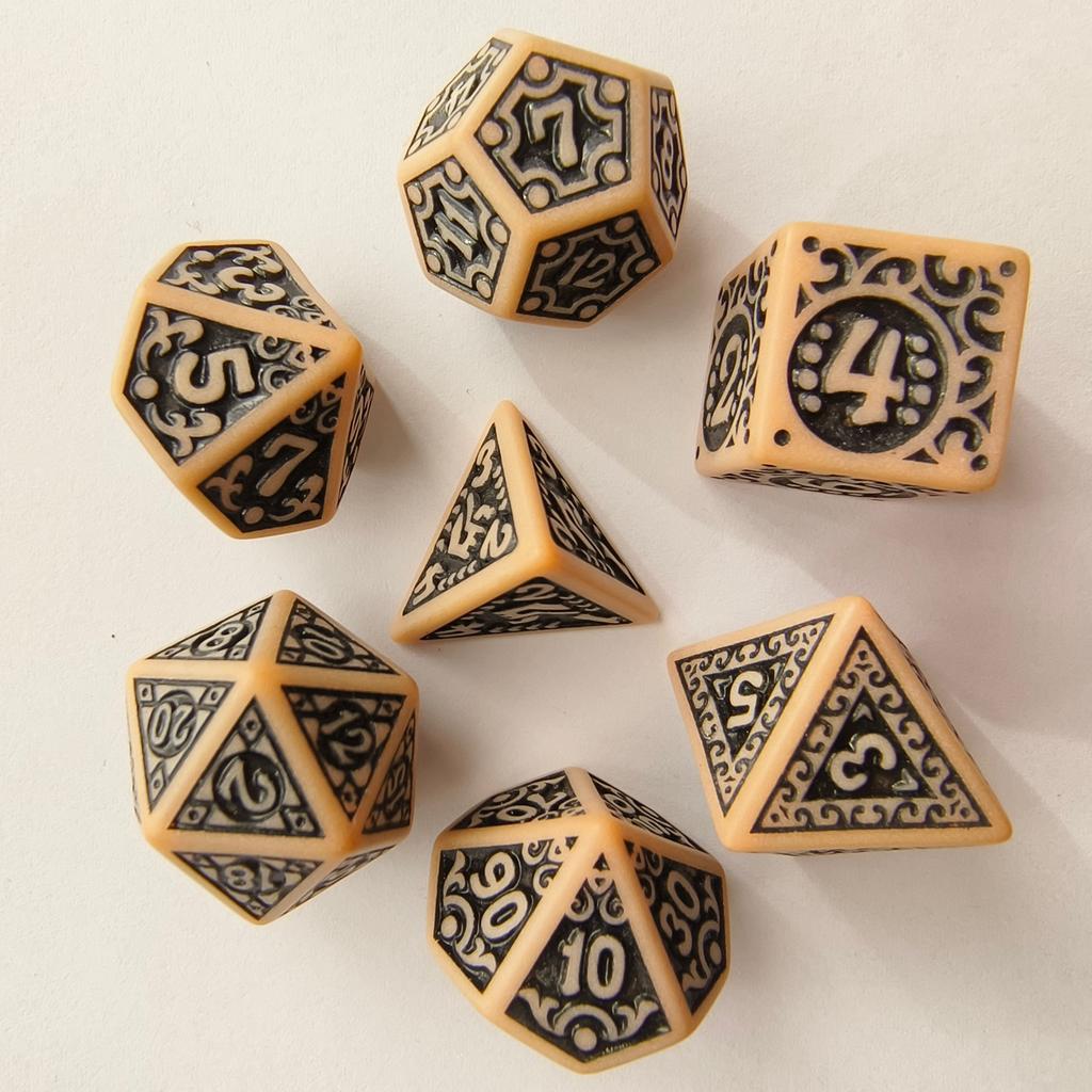 7pcs/set New Hollow Acrylic Number Dice for DND Cthulhu COC TRPG Board Game Running Team Polyhedral Dice DND Dice Set