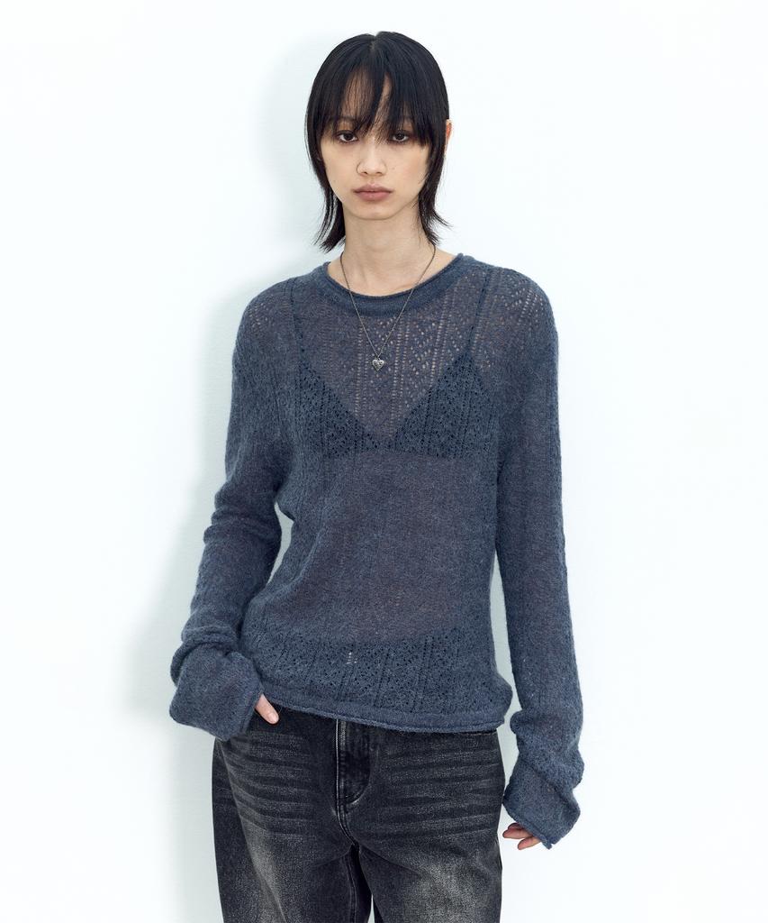 INSILENCE WOMEN Rustic Wool Knit Deep Blue