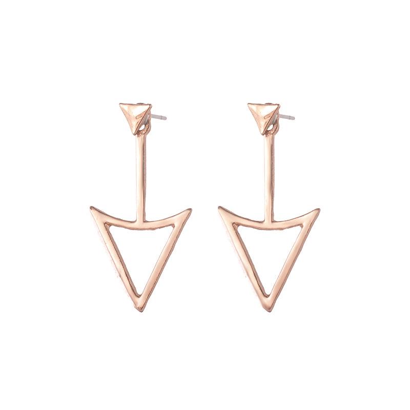 Дизайн личности Геометрические треугольные металлические серьги Креативные украшения Женские серьги KTJ