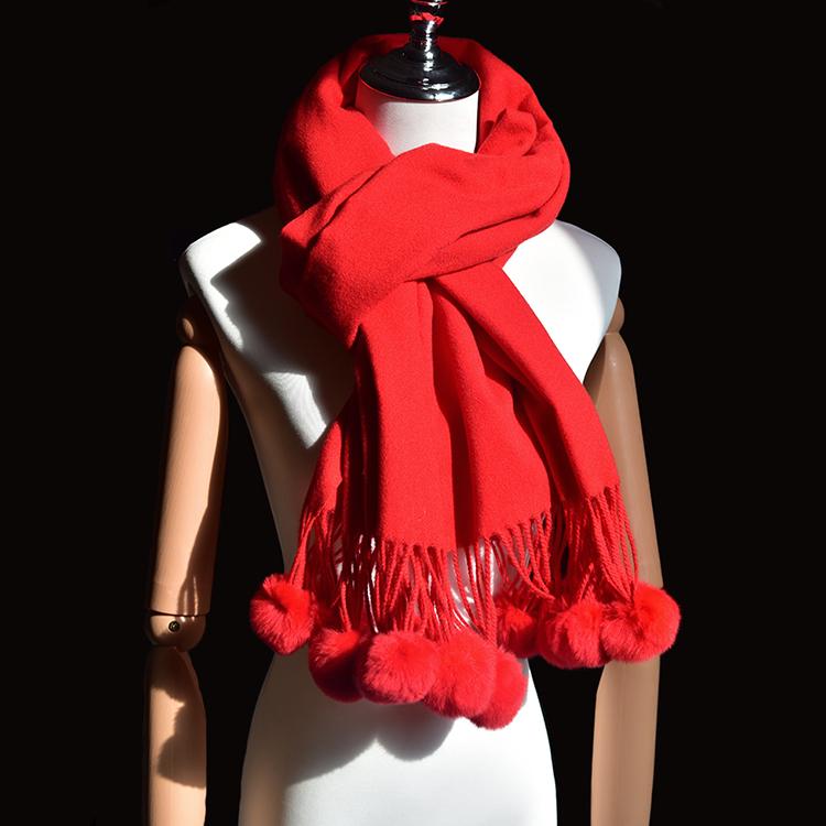 New Fashion Women Winter Shawl Wraps Thick Warm Blanket Scarf Rabbit Fur Solid Ponchos and Capes Adult Polyester