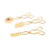 Vintage Style Fruit Salad Cake Clip Buffet Food Tong Gold-Plated Snack Cake Clip Salad Pastry Clamp Baking Barbecue Tool