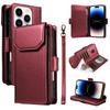 For iPhone 14 Pro Max Case with Multi-Card Holder and Strap PU Leather Phone Cover Stand