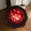 Red Butterfly Heart Auto Open Close Umbrella - Portable Folding Design, 8-Bone Iron Frame Outdoor Rain Umbrella, Perfect Gift for Fans, Trav