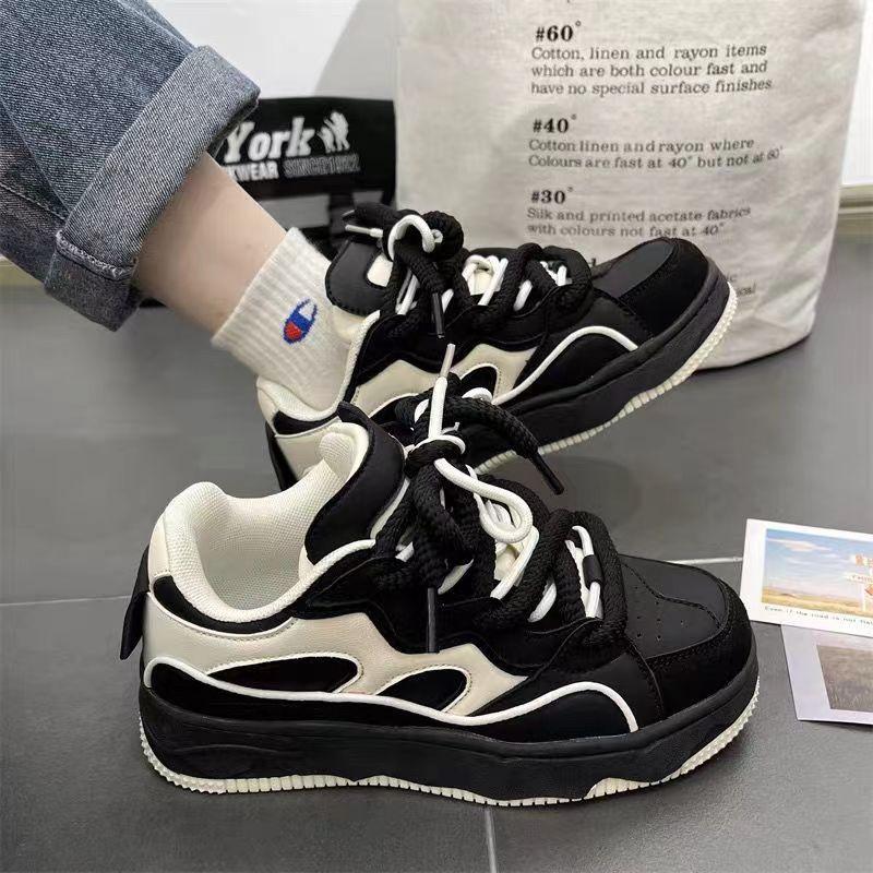 Новые мужские кроссовки, парные, на толстой подошве, легкие, дышащие, для бега, женские черные, ретро, повседневные, для скейтбординга