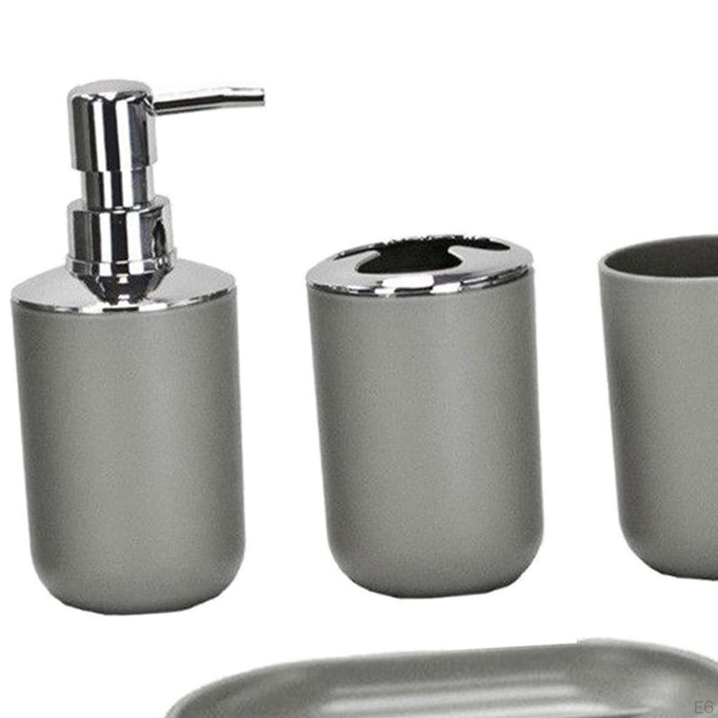 Bathroom Accessories 4 Piece Set, Housewarming Gift, Decor, Mouthwash Cup, Toothbrush