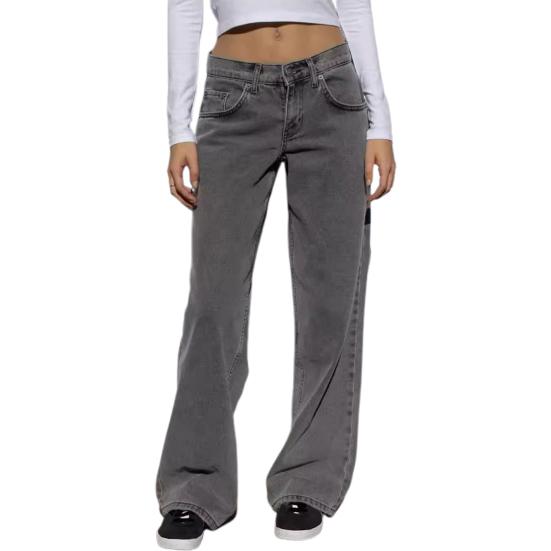 Широкие джинсы для женщин, эластичные джинсовые брюки с высокой талией и карманами, повседневные прямые джинсовые брюки