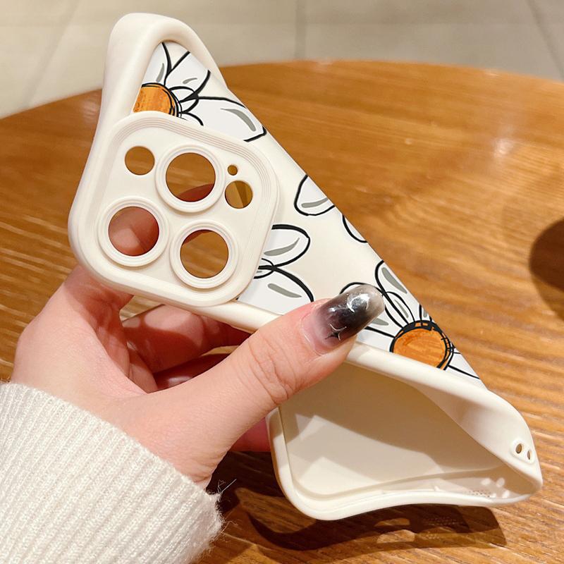 Ударопрочный чехол с цветочным узором для iPhone 16 Pro Max 15 14 Pro 13 12 11 XS XR 8 7 силиконовый матовый противоударный мягкий бампер из ТПУ