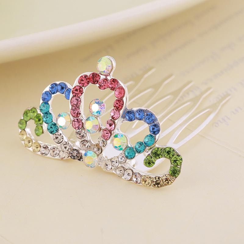 Kids' Rhinestone Crown Comb - Cute Princess Tiara Hair Accessory for Birthdays